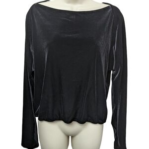Anne Klein NWT Velour Wide Neck Top Sz L